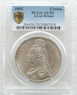 1892 Victoria Jubilee Head St George and the Dragon Crown Silver Coin PCGS AU55