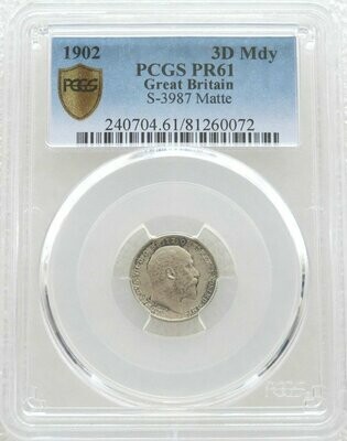 1902 Edward VII Coronation Maundy 3D Silver Matte Proof Coin PCGS PR61