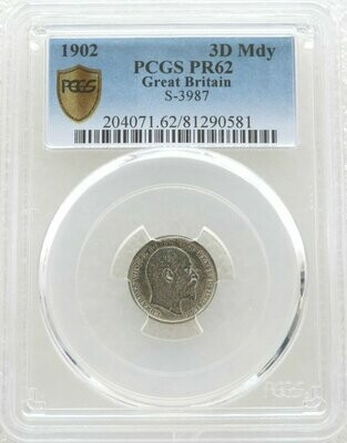 1902 Edward VII Coronation Maundy 3D Silver Matte Proof Coin PCGS PR62