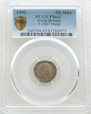 1902 Edward VII Coronation Maundy 3D Silver Matte Proof Coin PCGS PR63