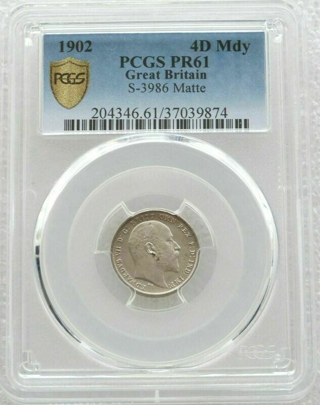 1902 Edward VII Coronation Maundy 4D Silver Matte Proof Coin PCGS PR61
