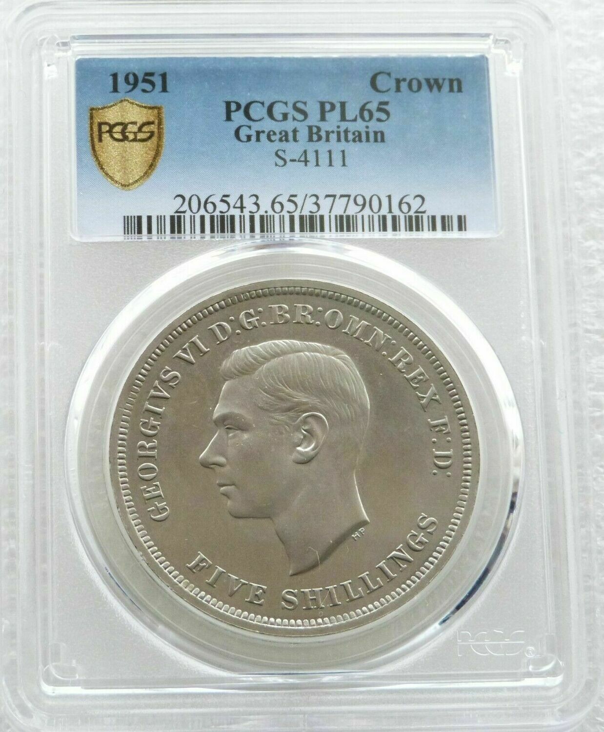 1951 George VI 5 Shilling Proof-Like Crown Coin PCGS PL65