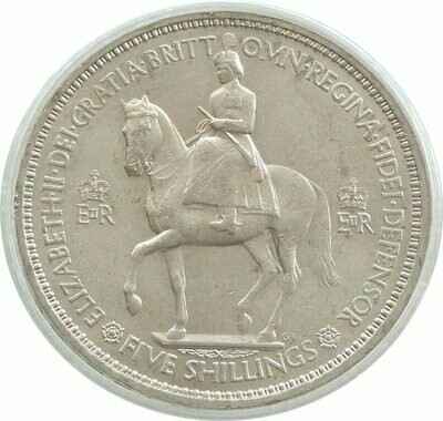 1953 Queens Coronation 5 Shilling Crown Coin