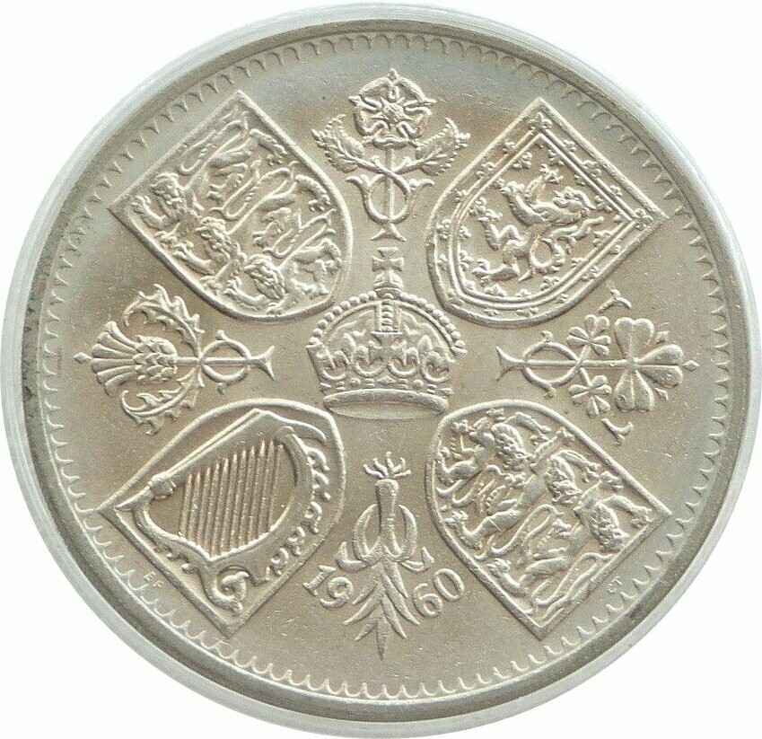 1960 Elizabeth II Young Laur 5 Shilling Crown Coin