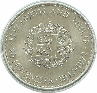 1972 Silver Wedding Anniversary 25p Commemorative Crown Coin