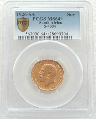1926-SA South Africa Pretoria George V Full Sovereign Gold Coin PCGS MS64