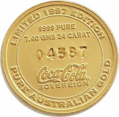 1997 Australia Coca-Cola Coke Gold Sovereign Coin