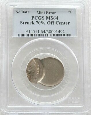 American Mint Error Jefferson Nickel 5c Coin Off-Centre PCGS MS64