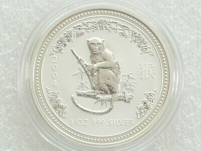 2004 Australia Lunar Monkey $1 Silver 1oz Coin