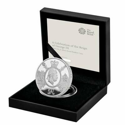 2020 King George III Piedfort £5 Silver Proof Coin Box Coa