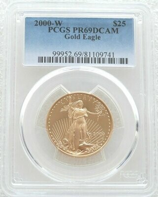 2000-W American Eagle $25 Gold Proof 1/2oz Coin PCGS PR69 DCAM