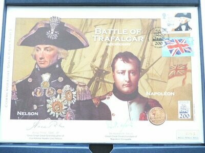 2004 Jersey Trafalgar Nelson HMS Victory £25 Gold Proof Coin Set First Day Cover
