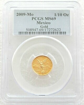 2009 Mexico Libertad Angel Gold 1/10oz Coin PCGS MS69