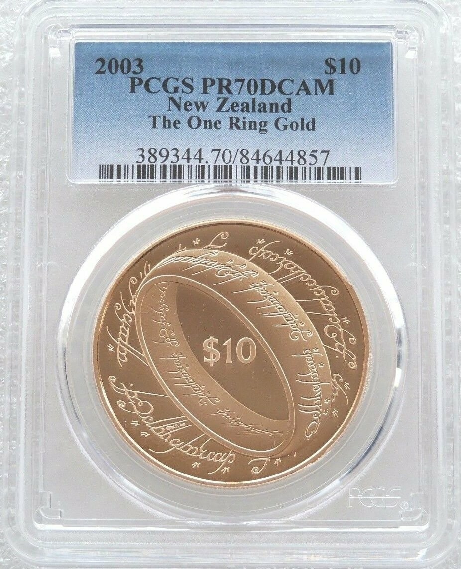 2003 New Zealand Lord of the Rings One Ring $10 Gold Proof Coin PCGS PR70 DCAM