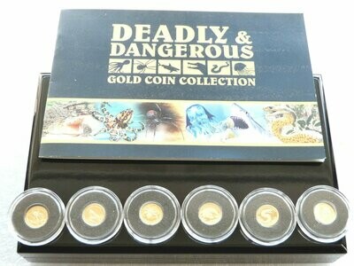 2012 Tokelau Deadly and Dangerous $5 Gold Proof 6 Coin Set Box Coa