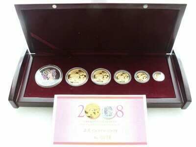 2008 China Premium Lunar Mouse Panda Gold 5 Coin Set Box Coa