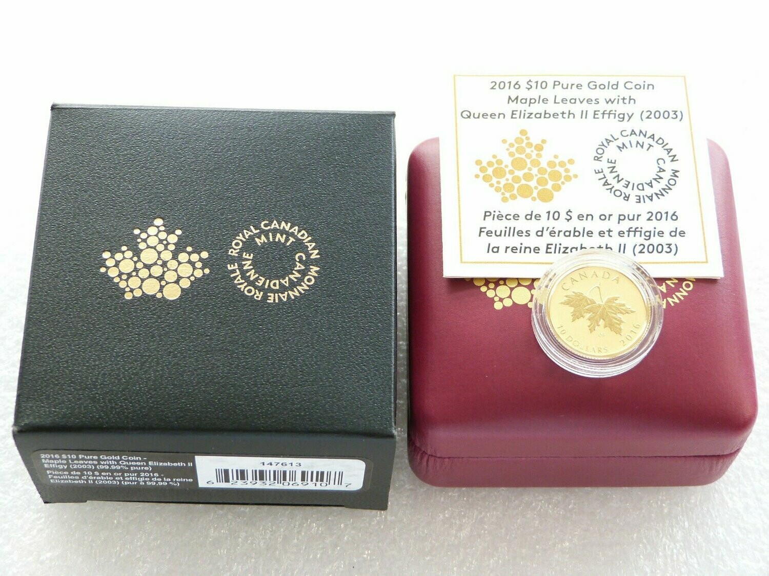2016 Canada Maple Leaf $10 Gold Proof 1/4oz Coin Box Coa - Susanna Blunt