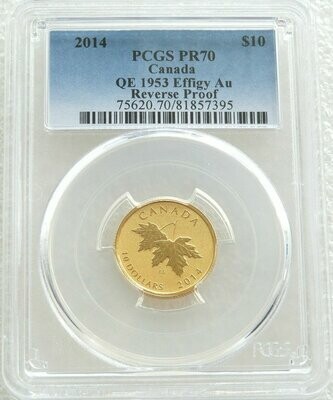 2014 Canada Maple Leaf $10 Gold Proof 1/4oz Coin PCGS PR70 - Mary Gillick Portrait