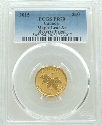 2015 Canada Maple Leaf $10 Gold Proof 1/4oz Coin PCGS PR70 - Arnold Machin