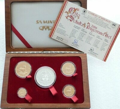 2006 South Africa Prestige Otto Schultz Launch Mint Mark Krugerrand Gold Proof 4 Coin Set Box Coa