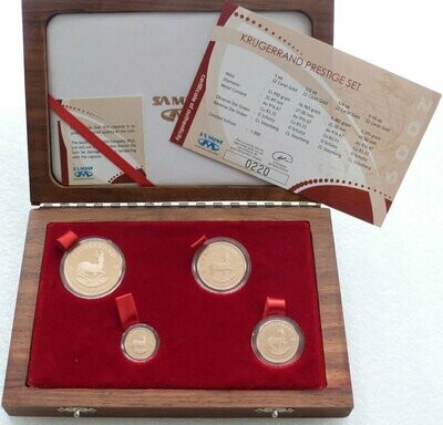 2009 South Africa Prestige Krugerrand Gold Proof 4 Coin Set Box Coa
