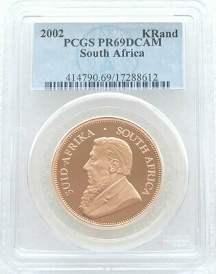 2002 South Africa Full Krugerrand Gold Proof 1oz Coin PCGS PR69 DCAM