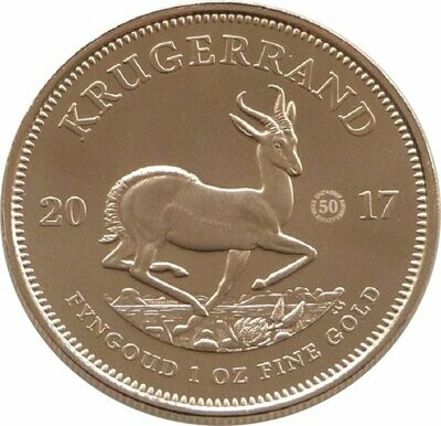 2017 South Africa 50th Anniversary Privy Mark Krugerrand Gold Full Krugerrand 1oz Coin
