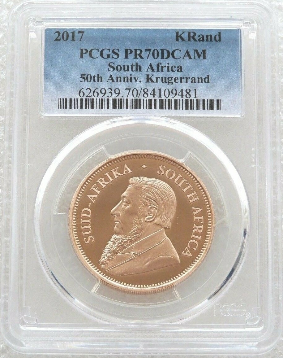 2017 South Africa 50th Anniversary Privy Mark Full Krugerrand Gold Proof 1oz Coin PCGS PR70 DCAM