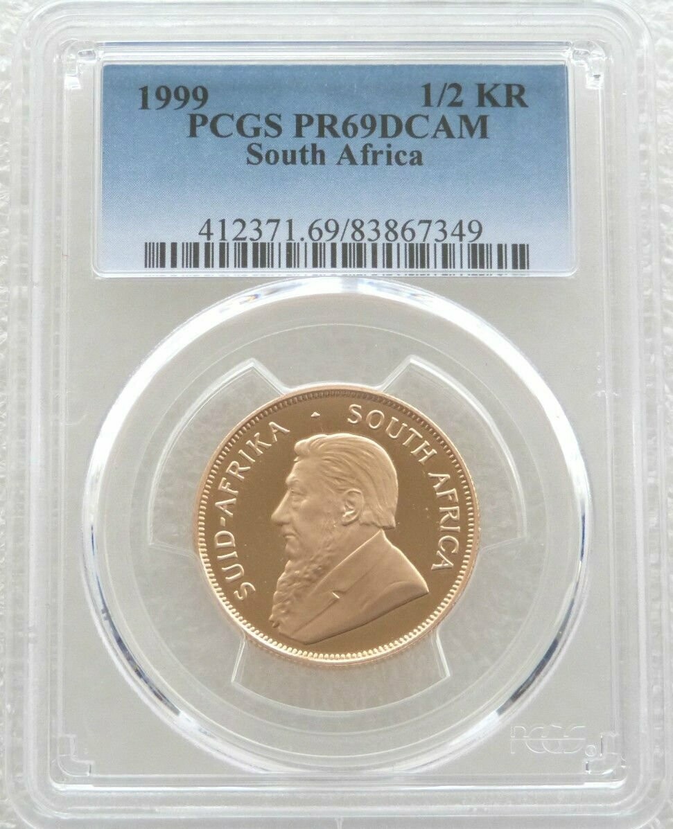 1999 South Africa Half Krugerrand Gold Proof 1/2oz Coin PCGS PR69 DCAM