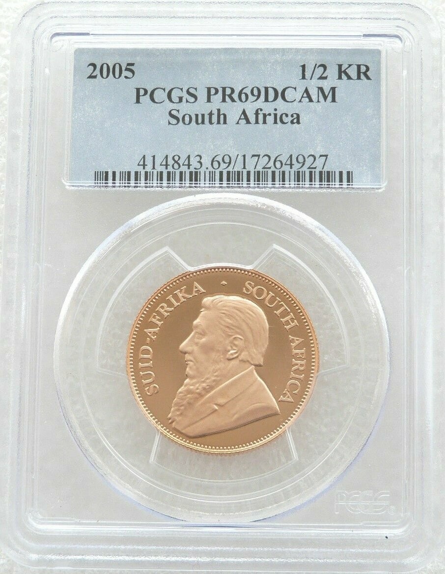 2005 South Africa Half Krugerrand Gold Proof 1/2oz Coin PCGS PR69 DCAM