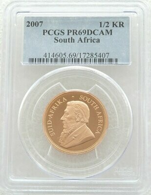 2007 South Africa Half Krugerrand Gold Proof 1/2oz Coin PCGS PR69 DCAM