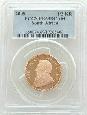 2008 South Africa Half Krugerrand Gold Proof 1/2oz Coin PCGS PR69 DCAM