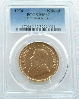 1974 South Africa Full Krugerrand Gold 1oz Coin PCGS MS67 1974 South Africa Full Krugerrand Gold 1oz Coin PCGS MS67