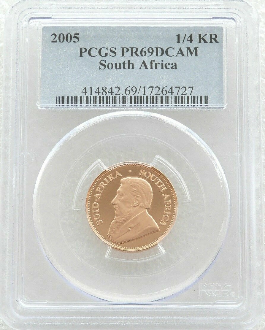 2005 South Africa Quarter Krugerrand Gold Proof 1/4oz Coin PCGS PR69 DCAM