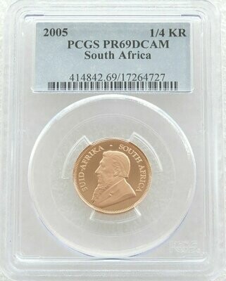 2005 South Africa Quarter Krugerrand Gold Proof 1/4oz Coin PCGS PR69 DCAM