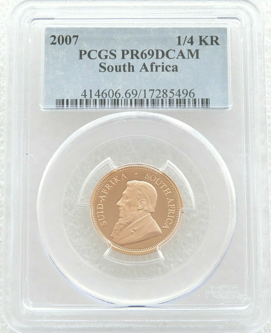 2007 South Africa Quarter Krugerrand Gold Proof 1/4oz Coin PCGS PR69 DCAM