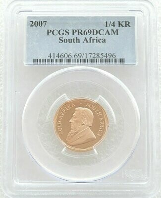 2007 South Africa Quarter Krugerrand Gold Proof 1/4oz Coin PCGS PR69 DCAM