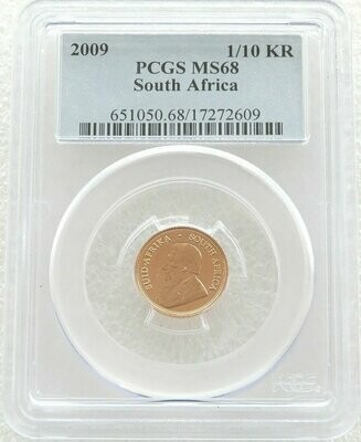2009 South Africa Tenth Krugerrand Gold 1/10oz Coin PCGS MS68