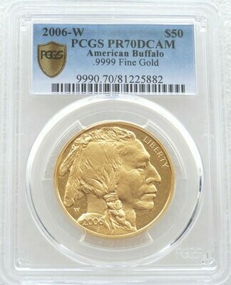2006-W American Buffalo $50 Gold Proof 1oz Coin PCGS PR70 DCAM