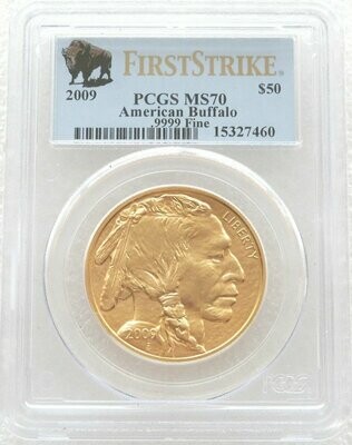 2009 American Buffalo $50 Gold 1oz Coin PCGS MS70 First Strike