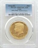 2014-W American John F Kennedy High Relief 50c Half Dollar Gold Proof 3/4oz Coin PCGS PR67 DCAM