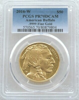2016-W American Buffalo $50 Gold Proof 1oz Coin PCGS PR70 DCAM