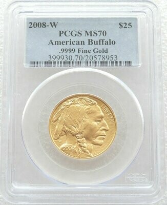 2008-W American Buffalo $25 Gold 1/2oz Coin PCGS MS70
