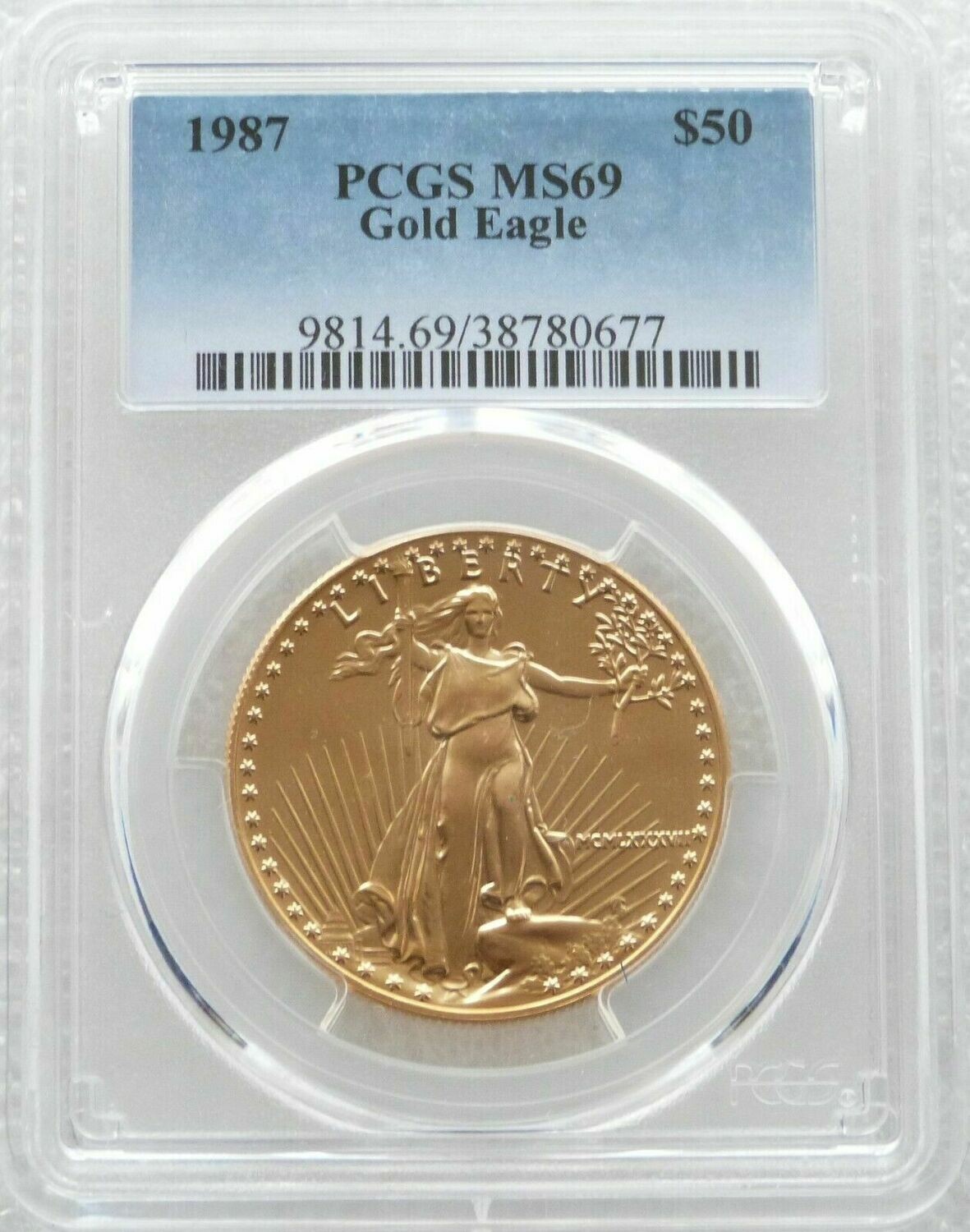 1987 American Eagle $50 Gold 1oz Coin PCGS MS69