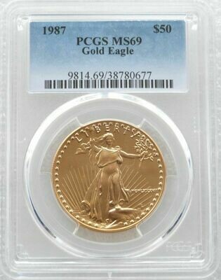 1987 American Eagle $50 Gold 1oz Coin PCGS MS69