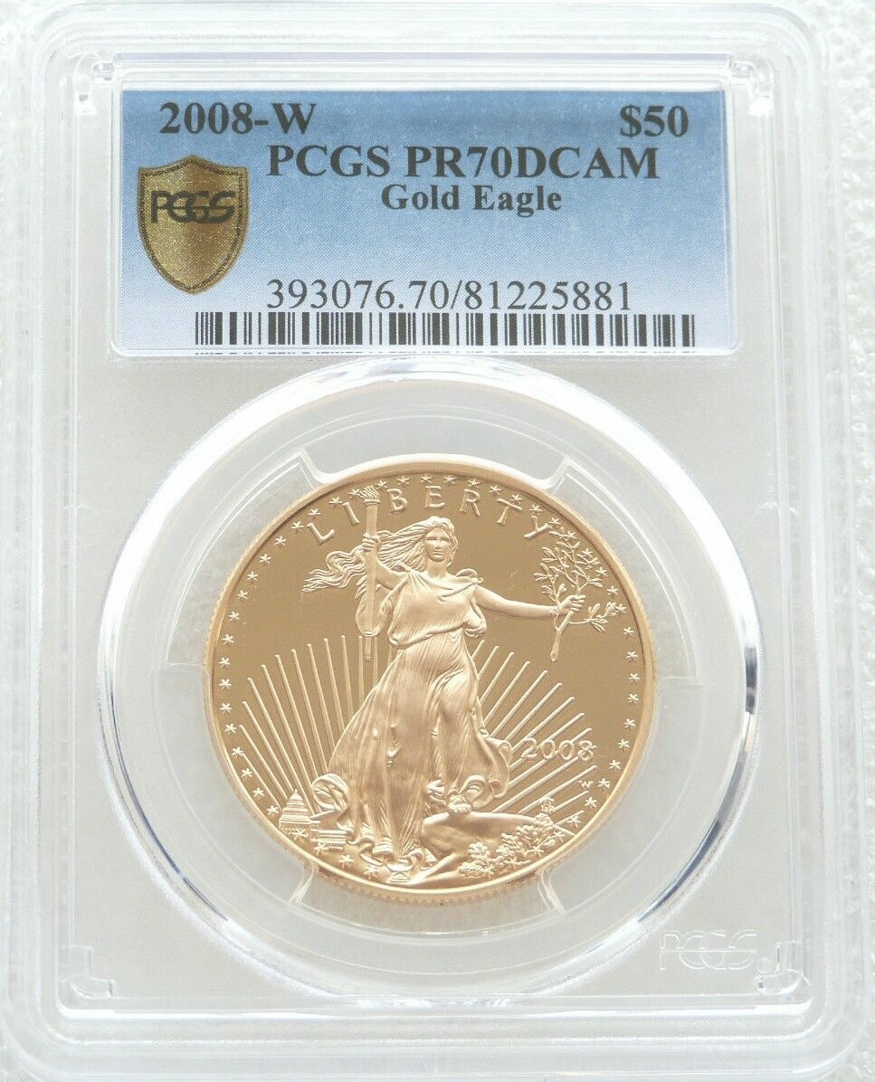 2008-W American Eagle $50 Gold Proof 1oz Coin PCGS PR70 DCAM