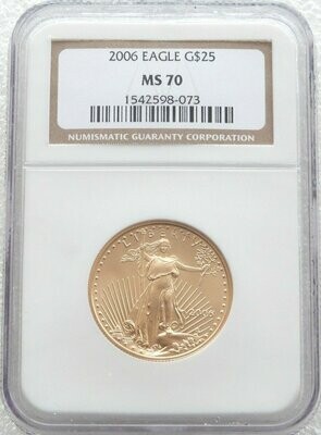 2006 American Eagle $25 Gold 1/2oz Coin NGC MS70