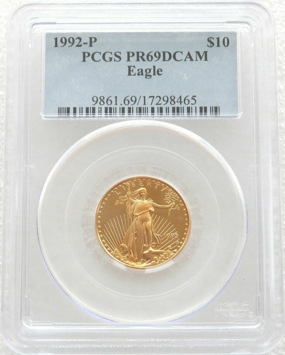 1992-P American Eagle $10 Gold Proof 1/4oz Coin PCGS PR69 DCAM