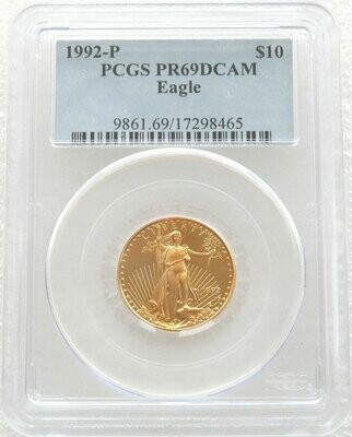1992-P American Eagle $10 Gold Proof 1/4oz Coin PCGS PR69 DCAM