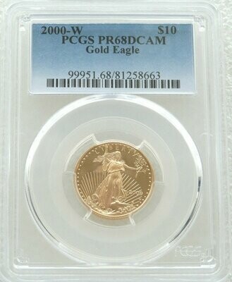 2000-W American Eagle $10 Gold Proof 1/4oz Coin PCGS PR68 DCAM